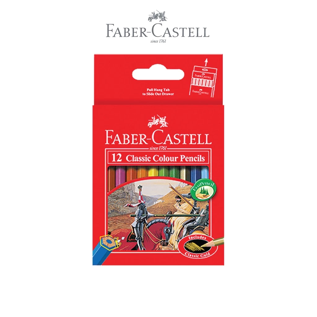 Faber-Castell Pensil Warna Classic Colour Pencils set 12 ukuran pendek