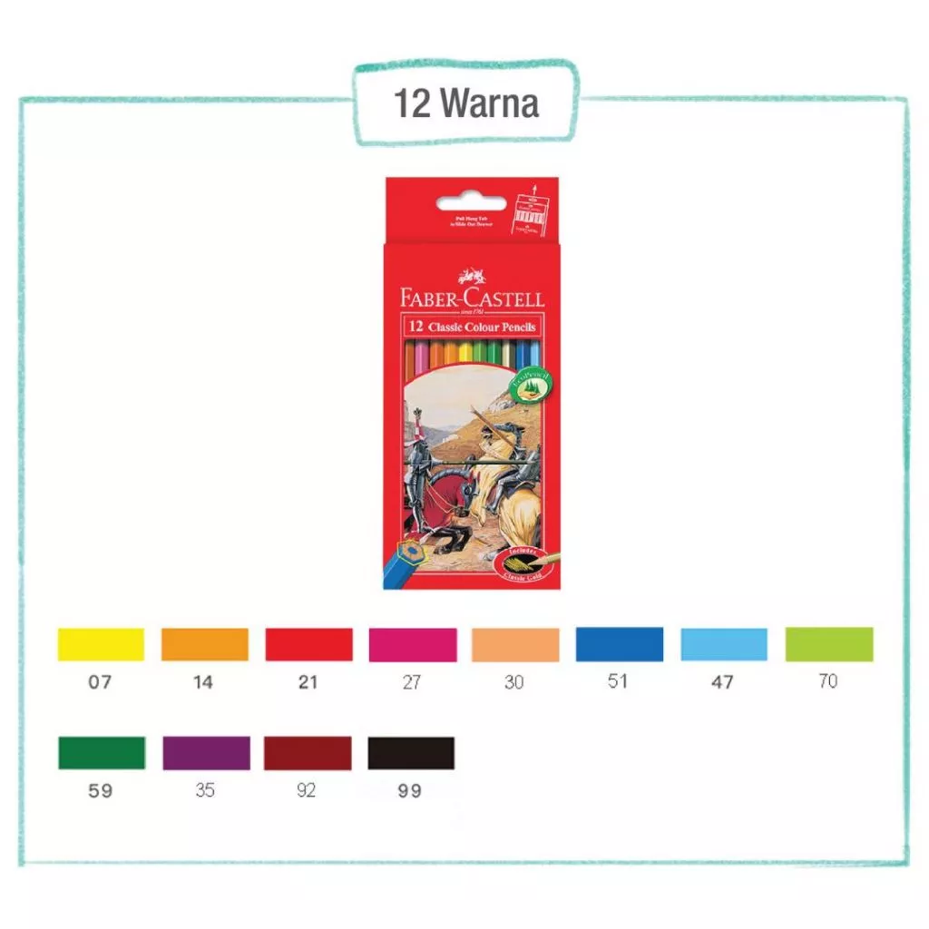 Faber-Castell Pensil Warna  set 12 ukuran panjang