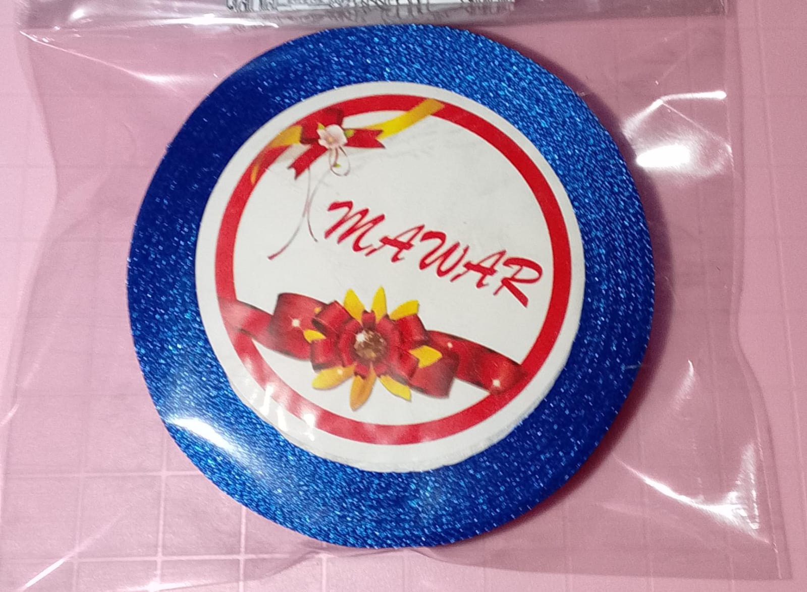Pita Satin 1/2 Inch Warna Biru Merek Mawar