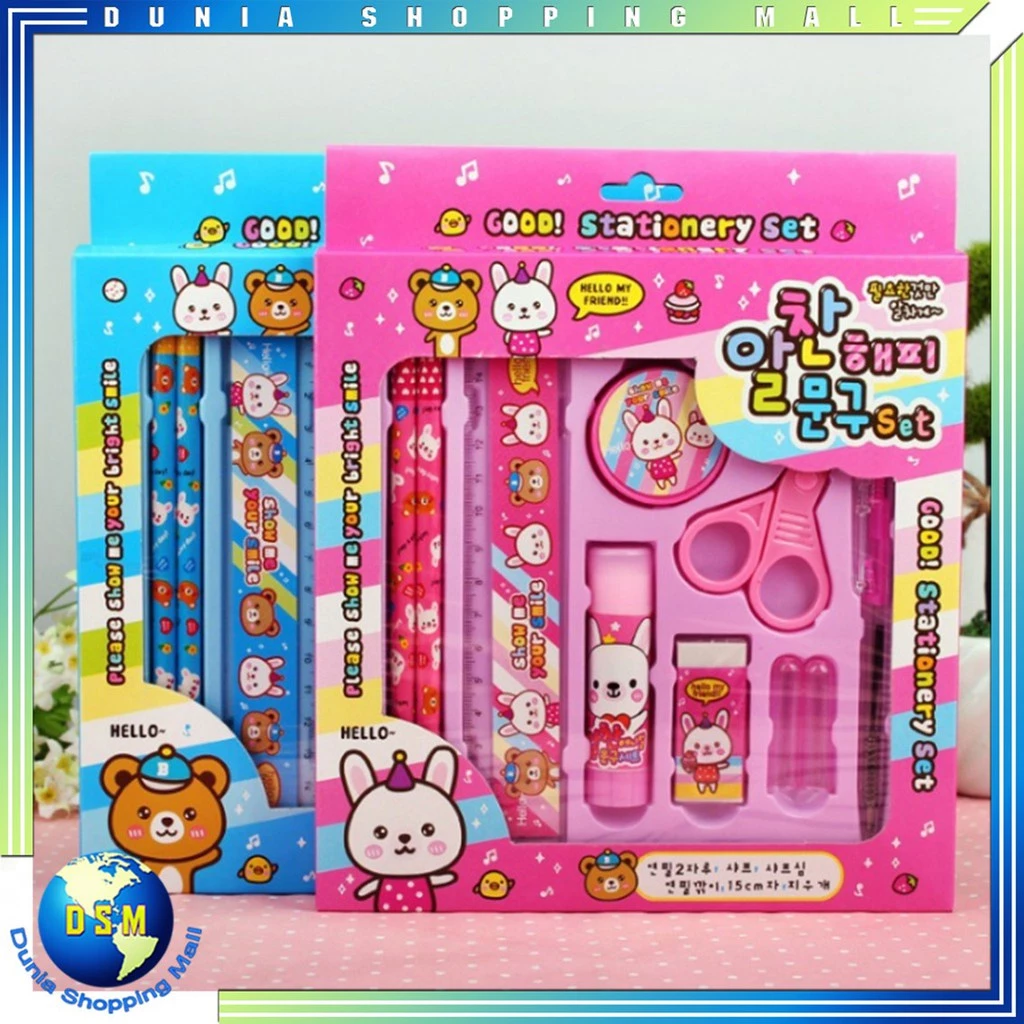 ALAT TULIS SET 8 IN 1 STATIONARY SET STUDY SET ANAK KARAKTER SET ALUT TULIS ANAK TK