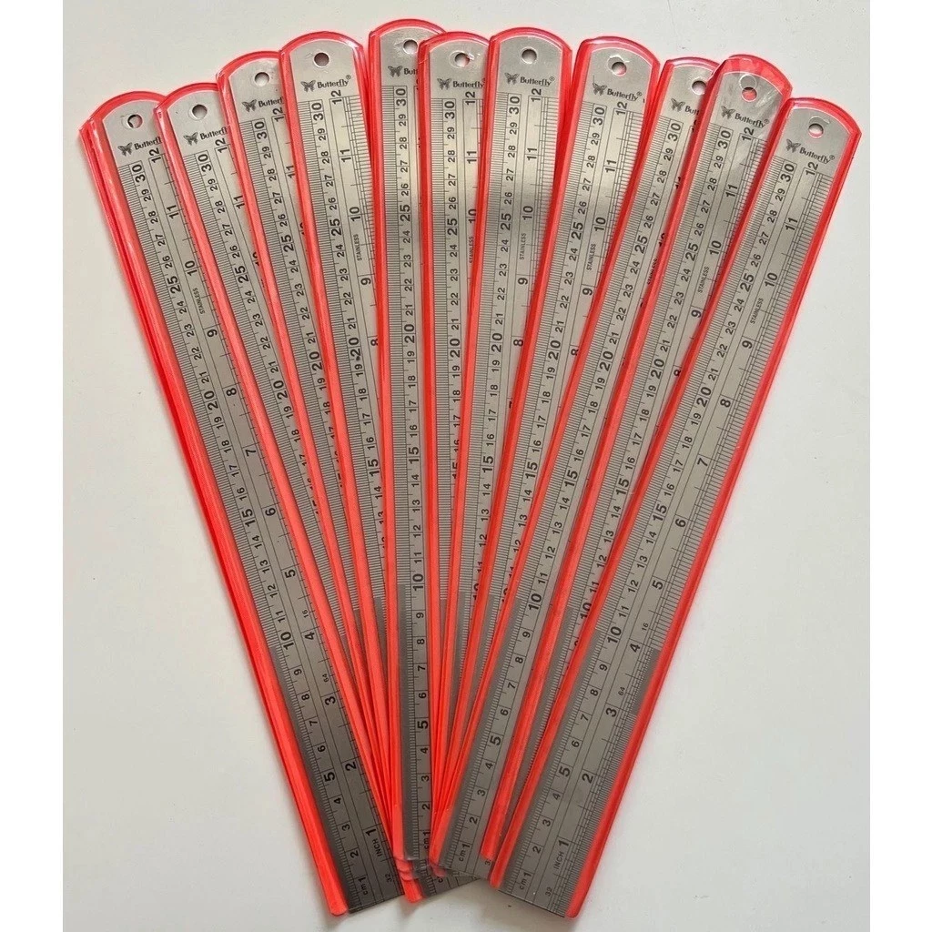 Butterfly Stainless Steel Ruler Penggaris Besi 30CM