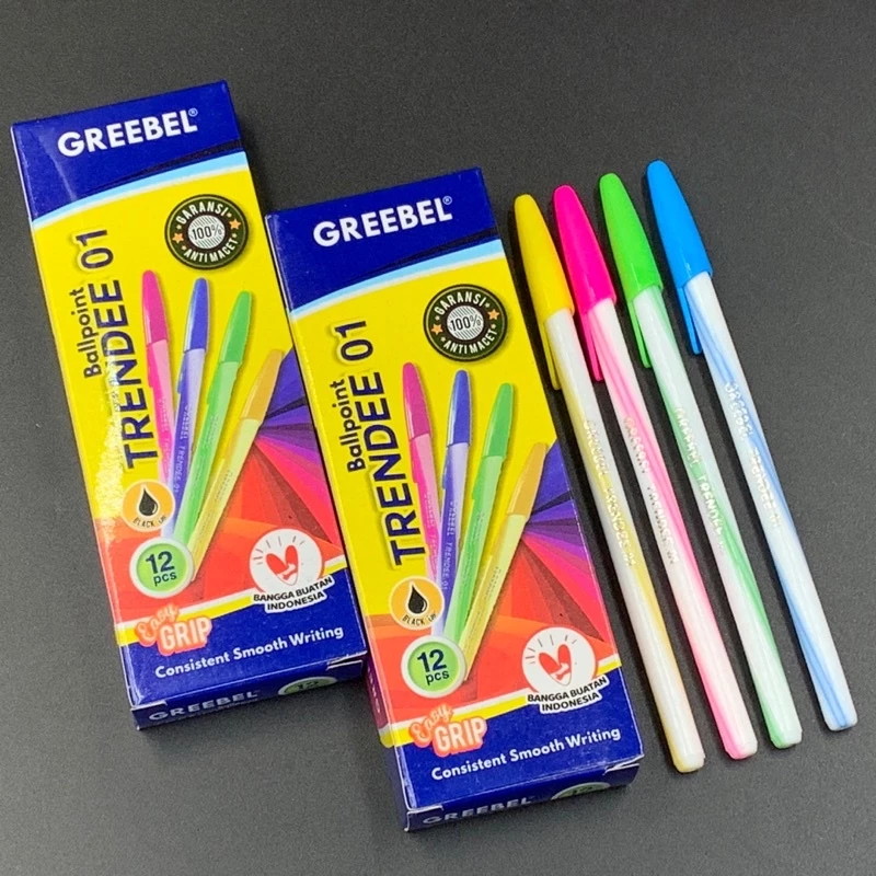 GREEBEL Pulpen Ballpen / Trendee 01 0.5 Hitam / Ballpoint Bolpen Bolpoin Pena Gel