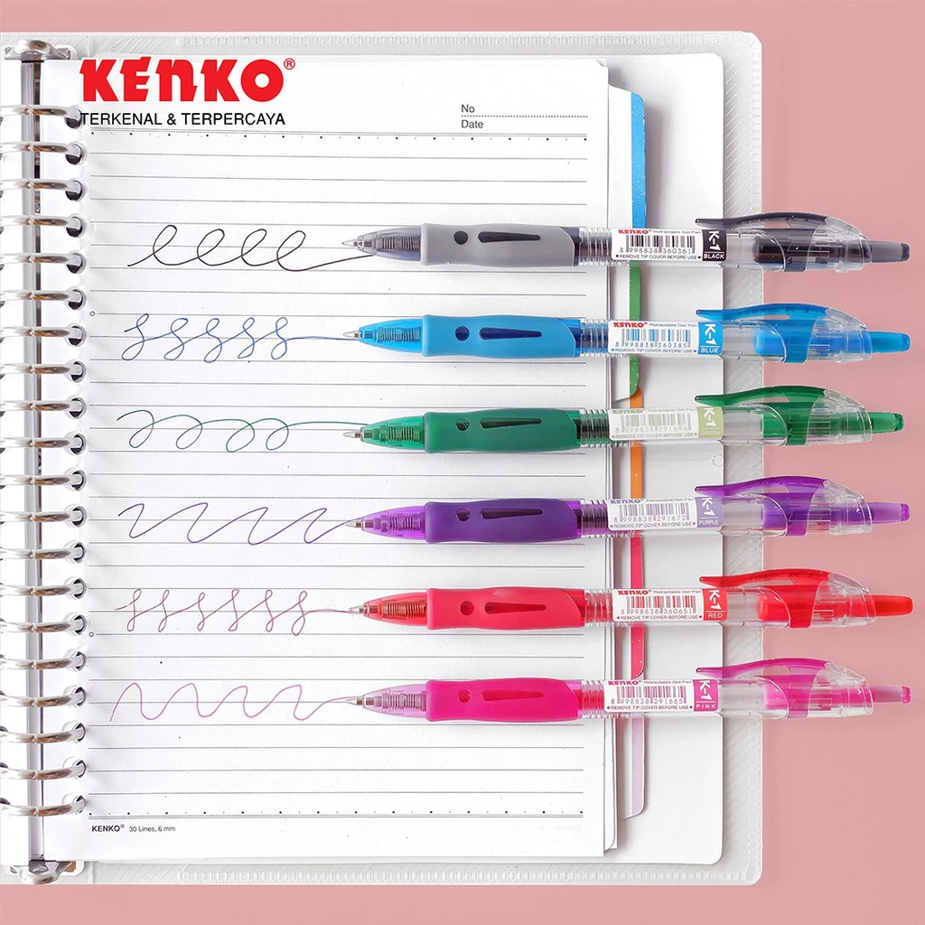 KENKO GEL PEN / Pulpen Jel / Pena Jel Tinta Cetek K-1 Retractable Hitam