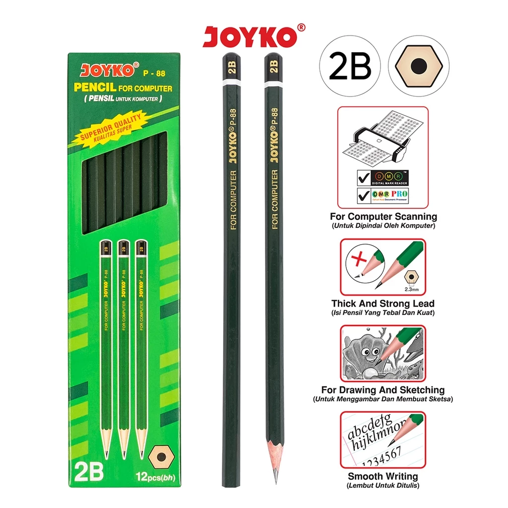 Pencil Pensil Joyko P-88M 2B 1 Box 12 Pcs