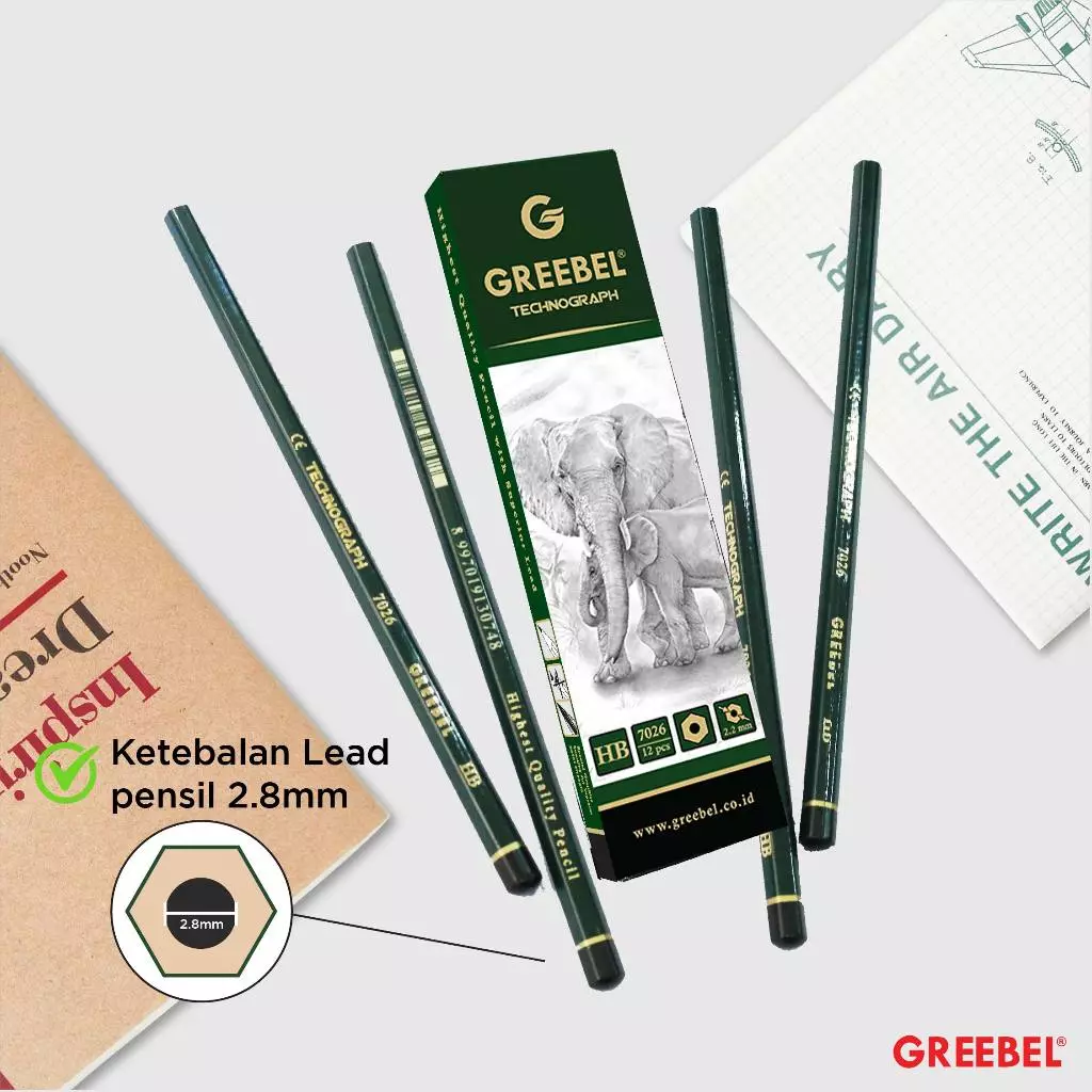 GREEBEL Pensil Pencil Kayu HB 7026