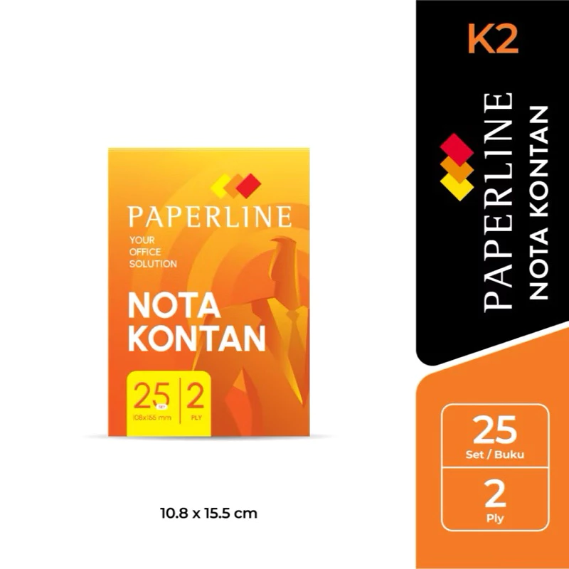 Buku Nota Kontan KECIL 2 ply PAPERLINE / Nota Kontan Rangkap 2 Kecil (NK K2)